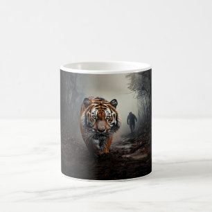 Mug Marcher Vieille forêt surréelle de tigres noirs et
