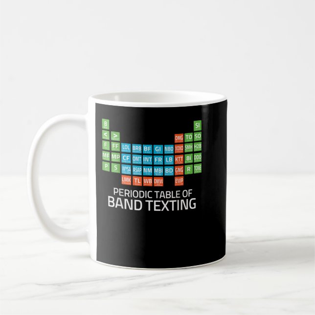 Mug Marching Band Periodic Table of Band Texting Eleme (Gauche)
