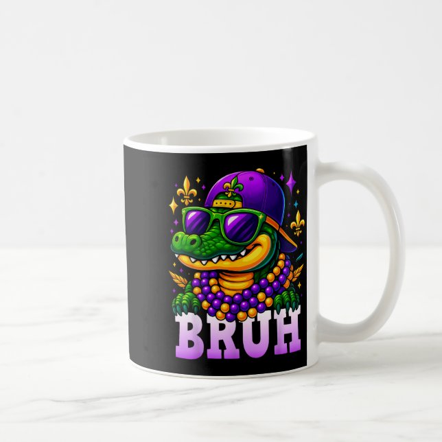 Mug Mardi Gras Bruh Mardigator Alligator Costume Teens (Droite)