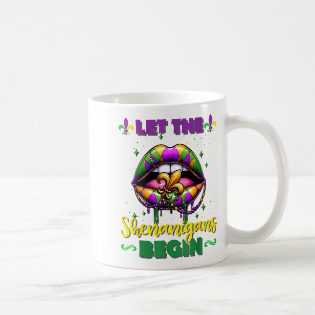 Mug Mardi Gras Let The Shenanigans Begin Lips Kids Men (Droite)