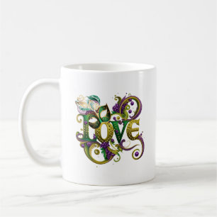 Mug Mardi Gras Masquerade Masque Mot LOVE Célébration