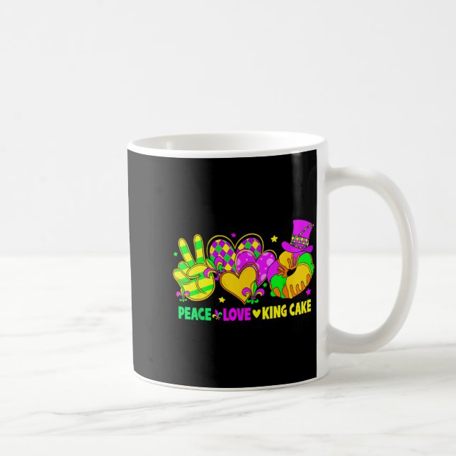 Mug Mardi Gras Peace Love King Cake Funny Party Carniv (Droite)