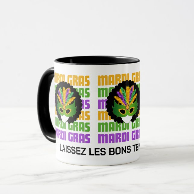 Mug MARDI GRAS personnalisé Masquerade Afro (Devant gauche)