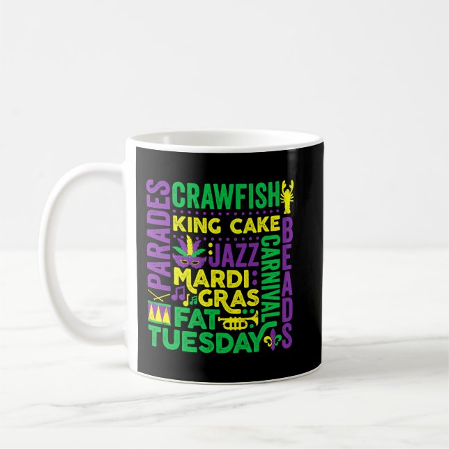 Mug Mardi Gras Word Mashup Parade Gras Mardi Carnaval (Gauche)