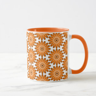 Mug Marguerite orange de style les années 70