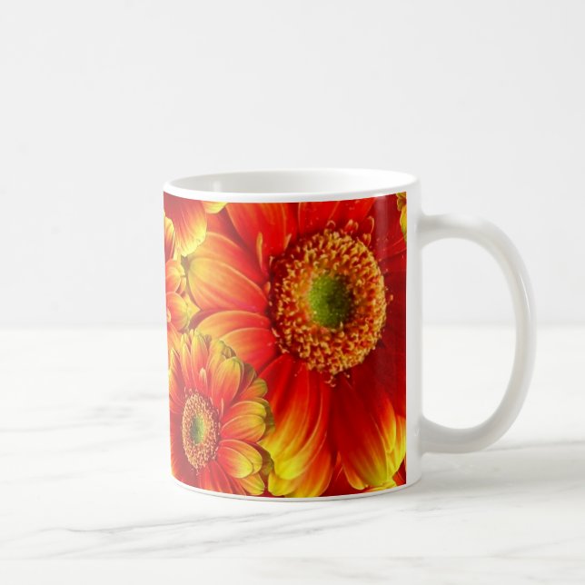 Mug Marguerites de Gerbera jaune et orange (Droite)