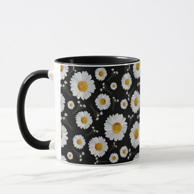 Mug Marguerites en noir (Gauche)