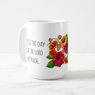 Mug Marguerites peintes avec vers de Psaume 118:24