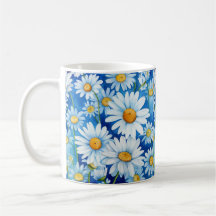 Marguerites sur le bleu