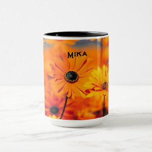 Mug marguerrier aux fleurs orange