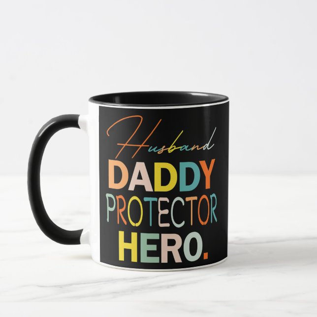 Mug Mari Daddy Protecteur Héros Drôle Fête des pères (Gauche)