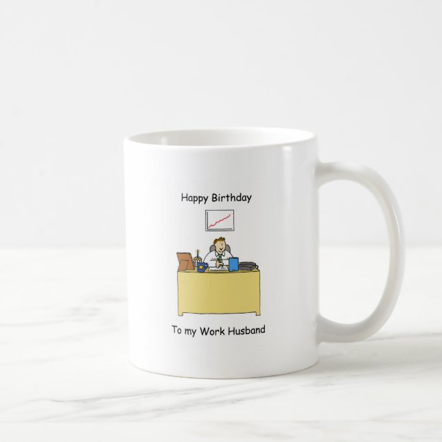 Mug Mari de travail Joyeux anniversaire (Droite)