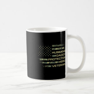 Mug Mari Papa Protecteur Héros Vétéran Drapeau Usa Cam