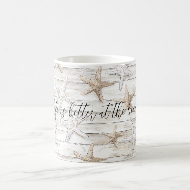Mug Mariage à l'étoile de mer sur la plage de l'océan  (Centre)