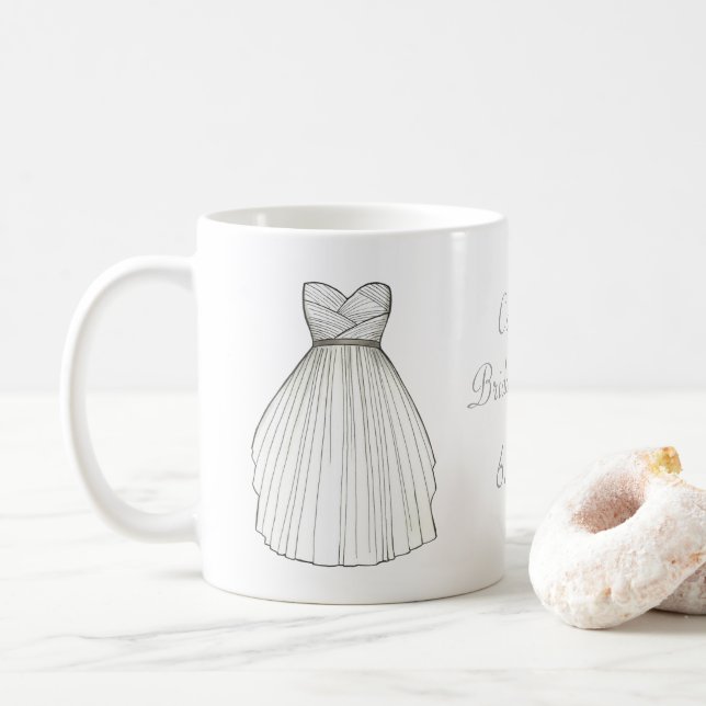 Mug Mariage blanc robe Gown mariée Fête des mariées Mu (Avec donut)