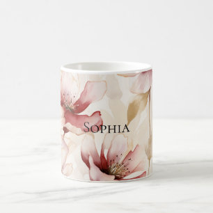 Mug Mariage Burgundy Crème Lavande Floral