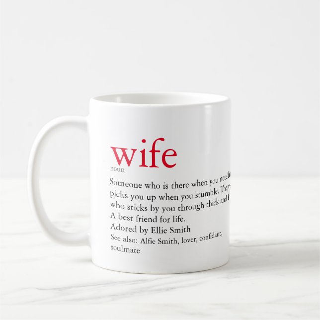Mug Mariage de définition de la femme mariée / anniver (Gauche)
