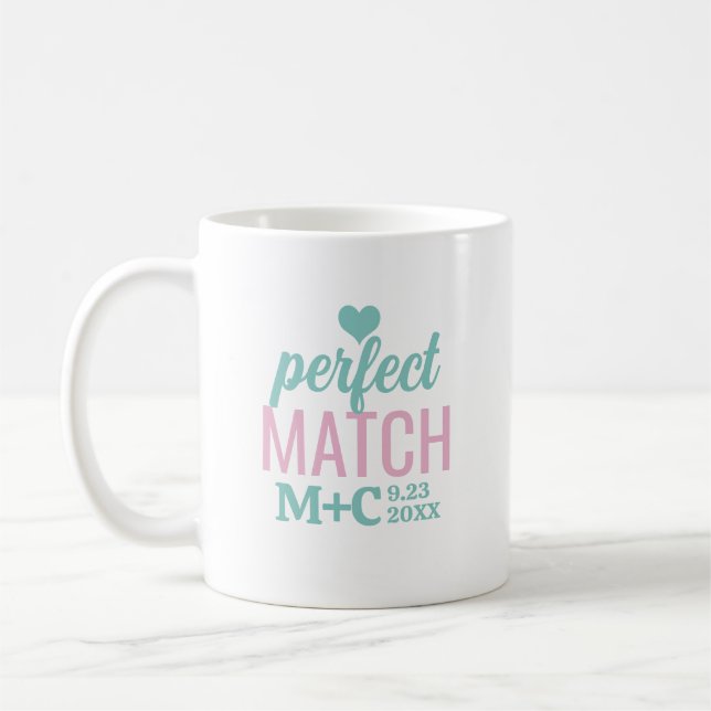 Mug Mariage de la future mariée : jeu du parfait match (Gauche)