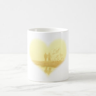 Mug Mariage de la plage de Coeur Jaune