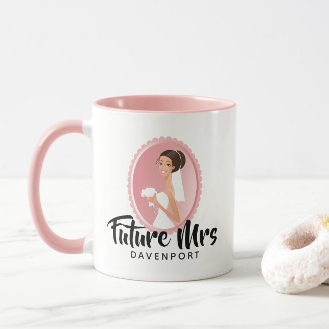 Mug Mariage de mariée à l'avenir Mme Custom (Avec donut)