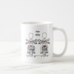 Mug Mariage de moto de deux mariées sur mesure