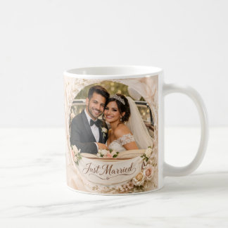 Mug Mariage Fleurie Photo Personnalisée