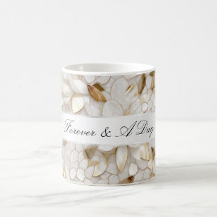 Mug Mariage Fleurs de Lotus Blanches Glam Or Chic
