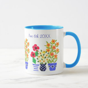 Mug Mariage "Flower Power" personnalisable