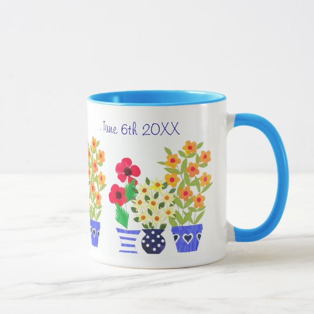 Mug Mariage "Flower Power" personnalisable (Droite)