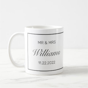 Mug Mariage minimaliste moderne M. Mme