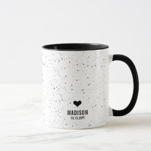 Mug Mariage Personnalisé Moderne Chic Nom & Date