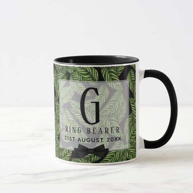 Mug Mariage PORTE-BAIN Tropique Feuille verte Monogram (Droite)