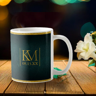 Mug Mariage Romantique au Clair de Lune Émeraude Vert