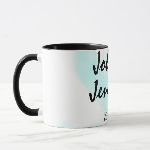 Mug mariage simple style minimaliste texte blanc cœur