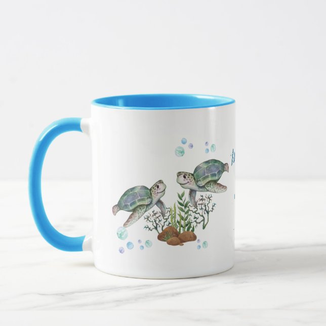 Mug Mariage sur la plage des tortues de mer (Gauche)