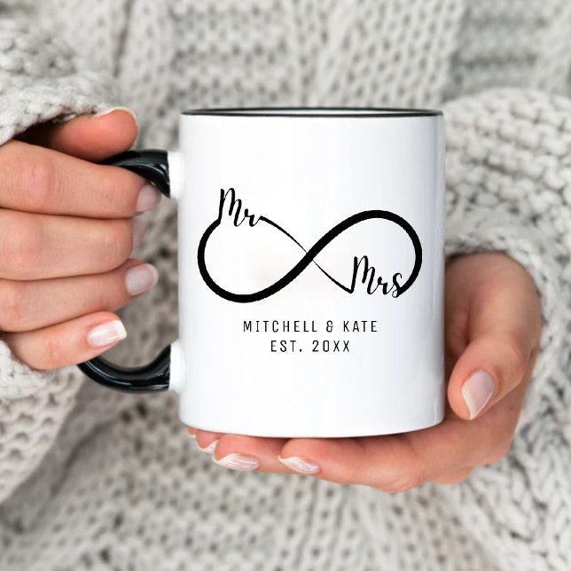 Mug Mariage Symbole Infini M & Mme (Mr & Mrs Infinity Symbol Wedding Mug
)