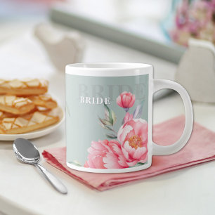 Mug Mariage Vert Sauge Pivoine Cadeau pour une B