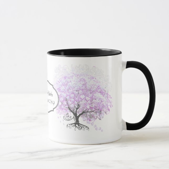 Mug Mariage Vintage d'oiseaux de l'arbre de la feuille (Droite)