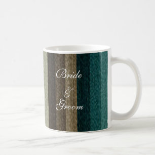 Mug Mariage vintage, Motif des rayures d'automne chaud
