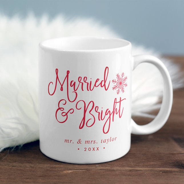 Mug Marié et brillant | Vacances nouvellement mariées (Créateur téléchargé)