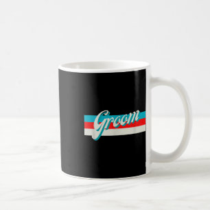 Mug Marié rayé rétro des garçons d'honneur Fiancé Mari