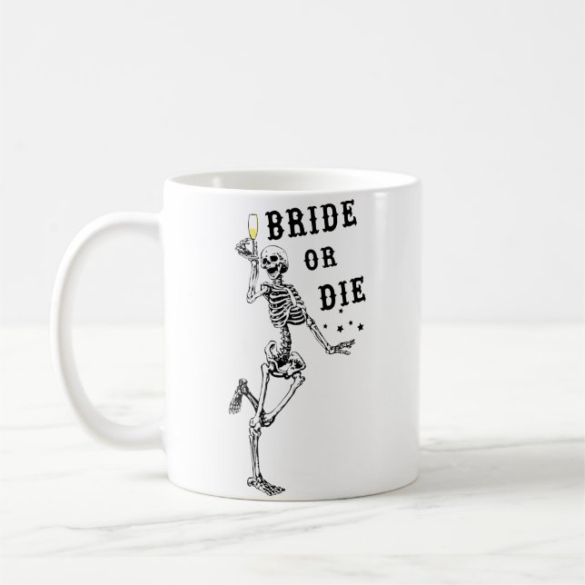 Mug Mariée Ou Mort Dansant Squelette Bachelorette Goth (Gauche)