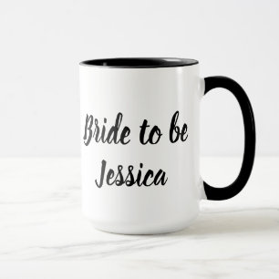 Mug Mariée pour être noir Elegant Script Cadeaux Maria