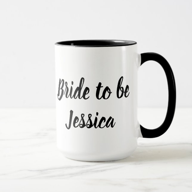Mug Mariée pour être noir Elegant Script Cadeaux Maria (Droite)