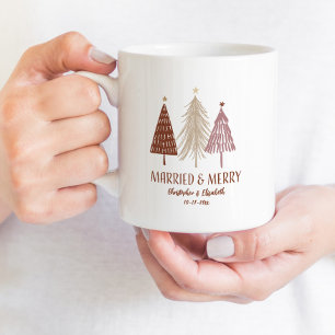 Mug Mariés Joyeux Premier Arbre de Noël Fête M. Mme