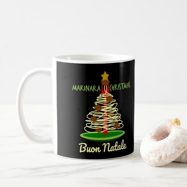 Mug Marinara Christmas Buon Natale Spaghetti Tree (Avec donut)
