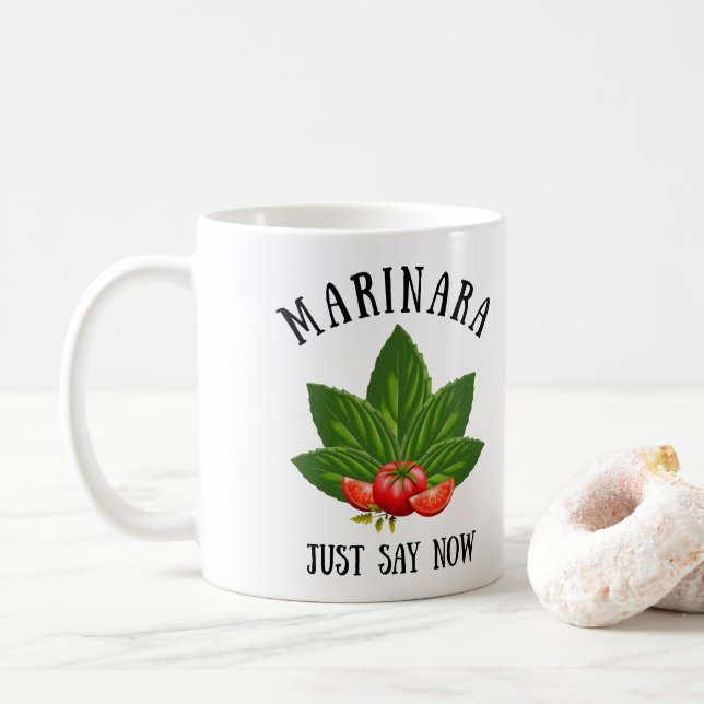 Mug Marinara Dit Maintenant Italie Basil Tomates Feuil (Avec donut)
