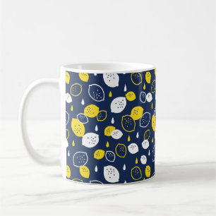 Mug Marine Blue Lemon Art - Refresh Citrus Design