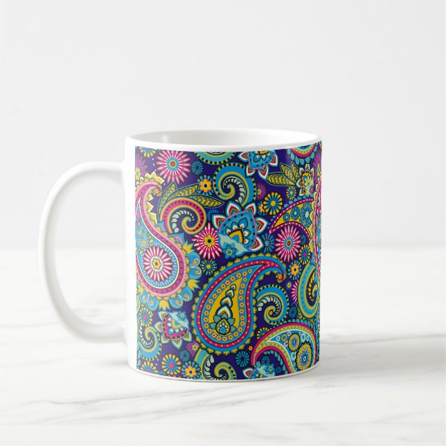 Mug Marine Blue Paisley (Gauche)