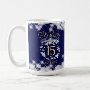 Mug Marine Blue Silver Quinceanera Vintage Boho Espagn